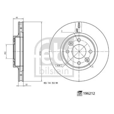 Lujoso Disco de freno FEBI BILSTEIN 196212